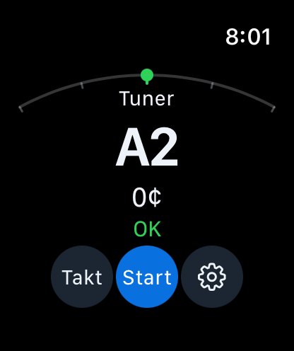 Stimmgerät auf der Apple Watch – gestimmt