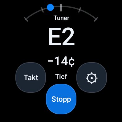 Stimmgerät auf der Galaxy Watch – zu tief