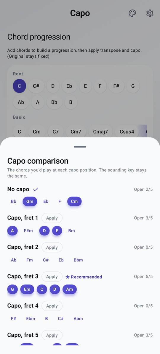 PluckUp capo comparison screen