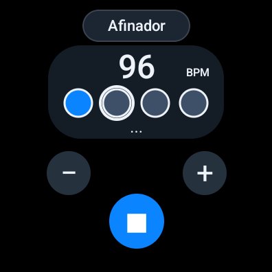 Metrónomo en Galaxy Watch sonando