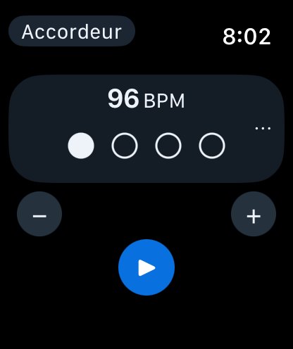 Métronome sur Apple Watch