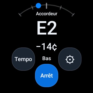 Accordeur sur Galaxy Watch — trop bas