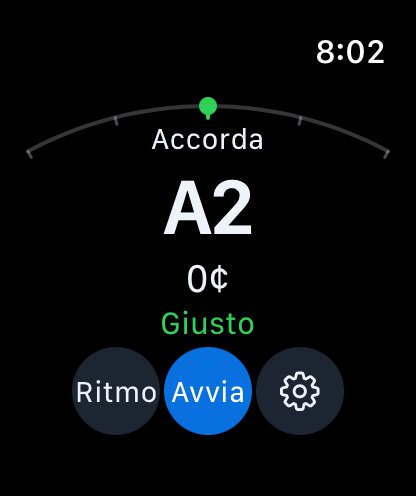 Accordatore su Apple Watch — intonato