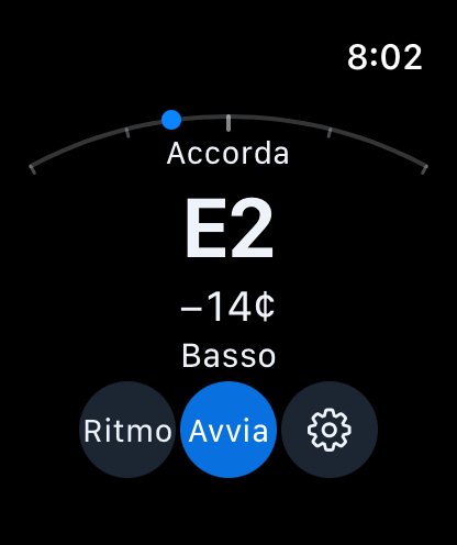 Accordatore su Apple Watch — calante