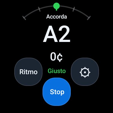Accordatore su Galaxy Watch — intonato