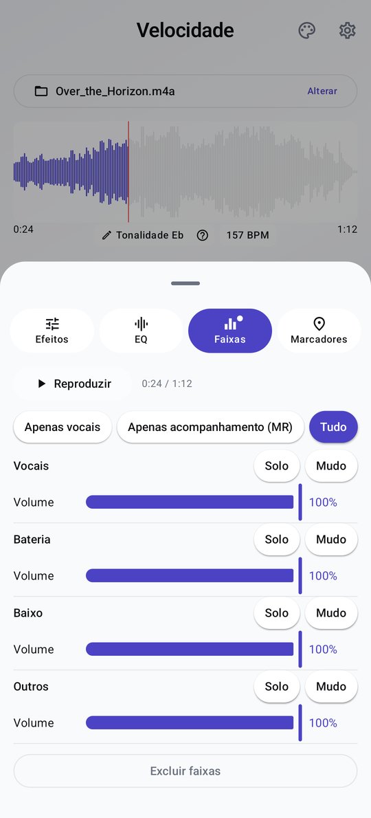 Tela de separação de faixas do PluckUp