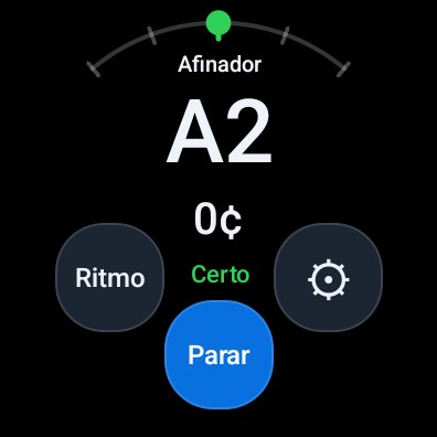Afinador no Galaxy Watch — afinado