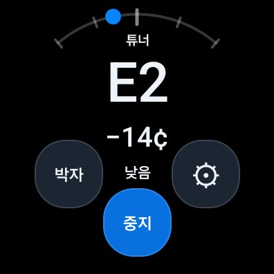 Galaxy Watch 튜너 — 음이 낮음